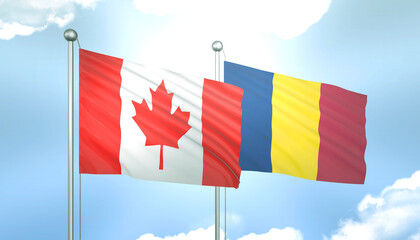 Canada and Chad Flag Together A Concept of Realations