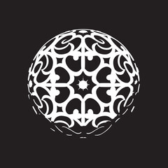 LaceRipple Ornate Design Vector Symbol LaceSphere Elegant Ball Lace Logo