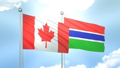 Canada and Gambia Flag Together A Concept of Realations