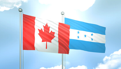Canada and Honduras Flag Together A Concept of Realations