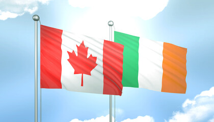 Canada and Ireland Flag Together A Concept of Realations