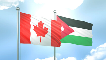 Canada and Jordan Flag Together A Concept of Realations