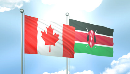 Canada and Kenya Flag Together A Concept of Realations