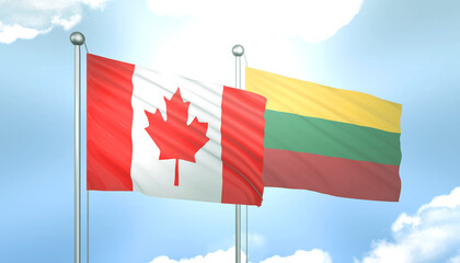 Canada and Lithuania Flag Together A Concept of Realations