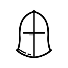 Medieval knight helmet, knight's helmet - vector icon