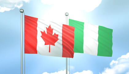 Canada and Nigeria Flag Together A Concept of Realations