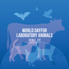 World Day for Laboratory Animals design template good for celebration usage. animals silhouette vector. vector eps 10. flar design.