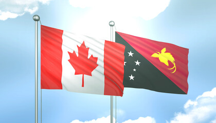 Canada and Papua New Guinea Flag Together A Concept of Realations