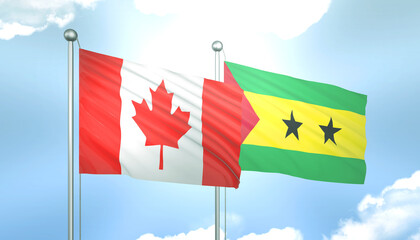 Canada and Sao Tome Flag Together A Concept of Realations