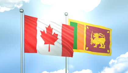 Canada and Sri Lanka Flag Together A Concept of Realations