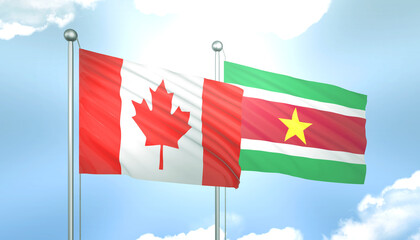 Canada and Suriname Flag Together A Concept of Realations