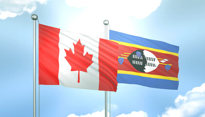 Canada and Swaziland Flag Together A Concept of Realations