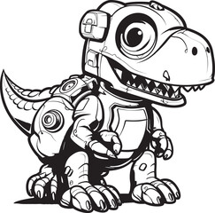MechSaurus Dynamic Vector Icon of Robotic Dinosaur T Rex Tech Futuristic Robot Dinosaur Logo Design
