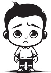 Obraz premium Miserable Mitchell Miserable Little Boy Vector Icon Sorrowful Simon Sorrowful Cartoon Boy Emblem