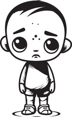 Pensive Percy Pensive Cartoon Boy Logo Design Tearful Tony Tearful Little Boy Vector Icon
