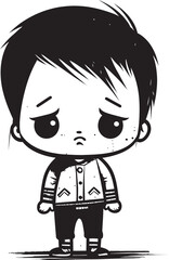 Dejected Dennis Dejected Cartoon Boy Emblem Gloomy Gavin Gloomy Little Boy Symbol