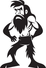 StoneSlammer Stan Determined Caveman Symbol Clubber Clyde Strong Caveman Logo Design