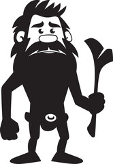 Caveman Chuckles Laughing Caveman Vector Icon Primitive Percy Primitive Cartoon Caveman Emblem