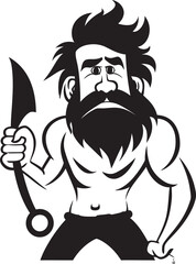 Flinty Floyd Tough Caveman Logo CaveArt Alfie Artistic Caveman Vector Icon