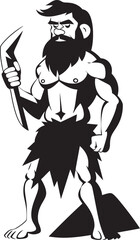 Troglodyte Tommy Happy Cartoon Caveman Emblem StoneAge Stan Sturdy Caveman Symbol