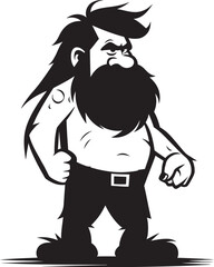 Boulder Buddy Friendly Caveman Logo Design Neolithic Noah Brave Caveman Vector Icon