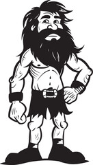 CaveArt Andy Artistic Caveman Vector Icon Troglodyte Tommy Happy Cartoon Caveman Emblem