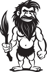 Troglodyte Tommy Happy Cartoon Caveman Emblem StoneAge Stan Sturdy Caveman Symbol
