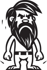 Bedrock Benny Bold Cartoon Caveman Emblem Flinty Floyd Fearless Caveman Symbol