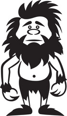 Rocksteady Ron Steadfast Caveman Vector Icon CaveSketcher Sid Skilled Cartoon Caveman Emblem