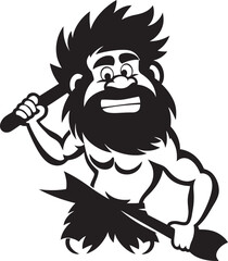 Mammoth Mike Courageous Caveman Logo Design Rocksteady Ron Steadfast Caveman Vector Icon