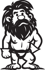 CaveSketcher Sid Skilled Cartoon Caveman Emblem Primitive Pete Primitive Caveman Symbol