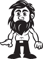 Flinty Floyd Fearless Caveman Vector Icon Paleo Paul Adventurous Cartoon Caveman Emblem