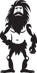 CaveSketcher Chuck Artistic Caveman Logo Design Troglodyte Tim Happy Caveman Vector Icon