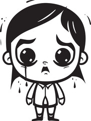 Sobbing Scott Emotional Cartoon Boy Logo Tearful Tommy Melancholic Little Boy Vector Icon