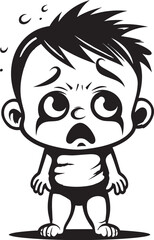 Desolate Danny Depressed Cartoon Boy Emblem Tearful Ted Distressed Little Boy Symbol