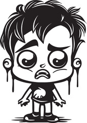 Sobbing Sam Tearful Little Boy Logo Design Tearful Tony Heartfelt Cartoon Boy Vector Icon