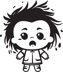 Weepy Willy Tearful Little Boy Logo Melancholy Milo Sorrowful Cartoon Boy Vector Icon