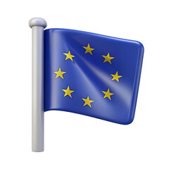 realistic 3d renders european union flag transparent
