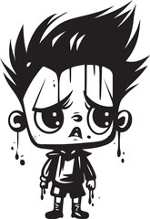 Tearful Tony Despondent Little Boy Emblem Sorrowful Seth Emotional Cartoon Boy Symbol