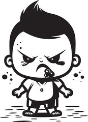 Dismal Dave Tearful Cartoon Boy Symbol Tear Streaked Tommy Melancholic Little Boy Logo Design