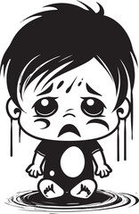 Tearful Ted Tearful Little Boy Emblem Desolate Danny Distressed Cartoon Boy Symbol