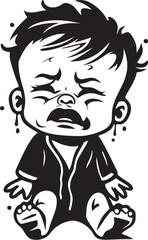 Tearful Tommy Emotional Little Boy Logo Design Sobbing Scott Melancholic Cartoon Boy Vector Icon