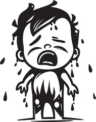 Teary Eyed Todd Tearful Little Boy Logo Gloomy Gus Heartfelt Cartoon Boy Vector Icon