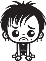 Dismal Dave Tearful Cartoon Boy Symbol Tear Streaked Tommy Melancholic Little Boy Logo Design