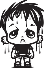 Wistful Walter Tearful Little Boy Symbol Weepy Wayne Emotional Cartoon Boy Logo