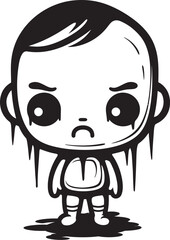 Tearful Tyler Distressed Little Boy Symbol Gloomy Gus Tearful Cartoon Logo Design