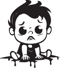 Tearful Tommy Crying Cartoon Boy Emblem Dismal Dan Tearful Little Boy Symbolism