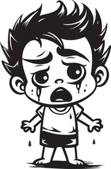 Despondent Drew Tearful Cartoon Boy Emblem Tear Stained Tim Sad Little Boy Symbol