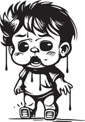Tearful Timmy Upset Little Boy Vector Icon Despondent Drew Tearful Cartoon Boy Emblem