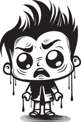 Tearful Teddy Emotional Cartoon Boy Logo Design Mournful Max Tearful Little Boy Vector Icon